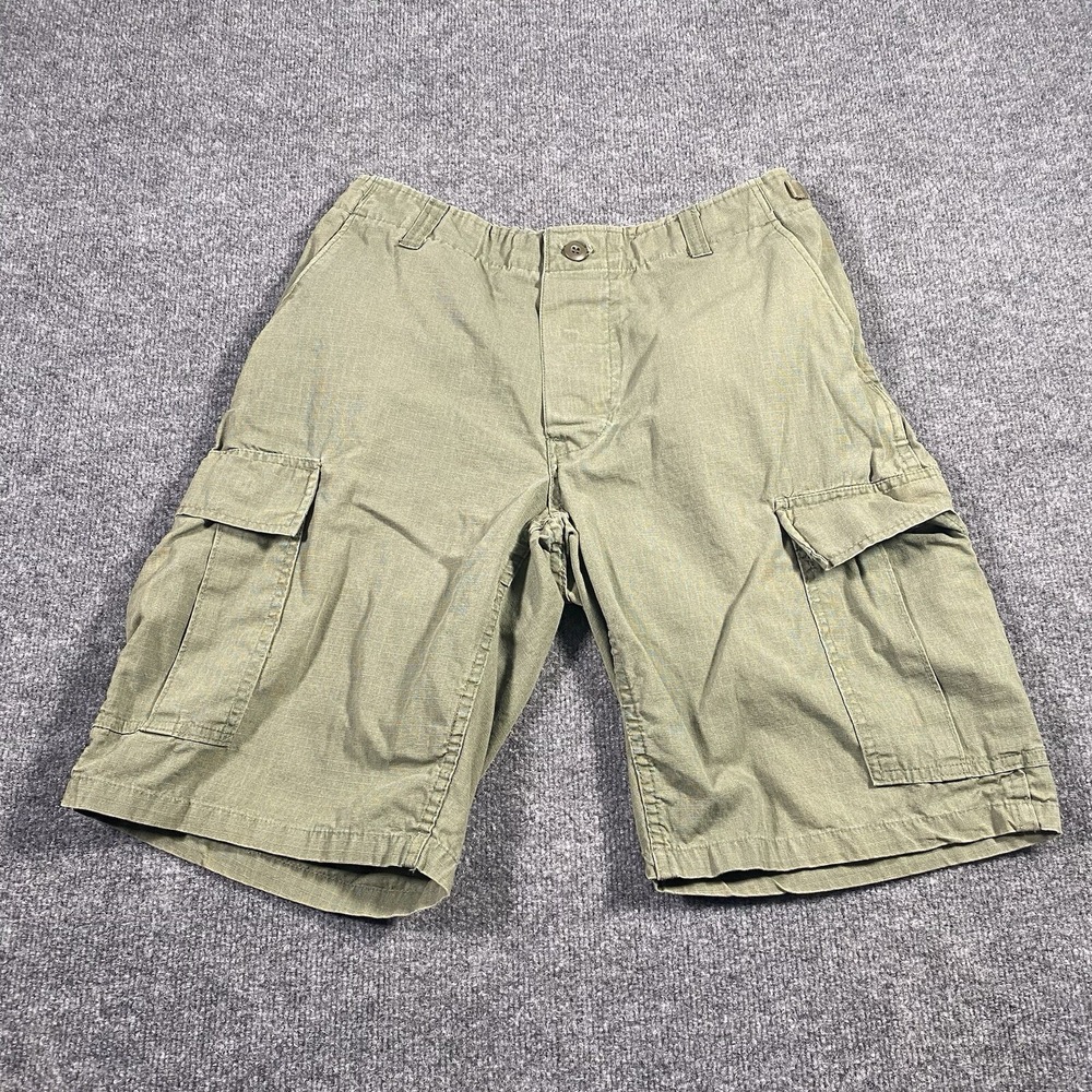 Vintage Army Military Combat Ripstop Cargo Shorts Mens Size 30 Faded Green
